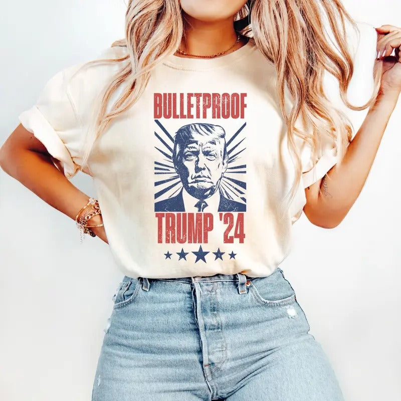 Bulletproof Donald Trump Shirt MAGA Shirt Conservative Shirt Election 2024 Republican Preppy T-Shirts, Hoodie, Sweatshirt - T-Shirt, Sweatshirt, Hoodie