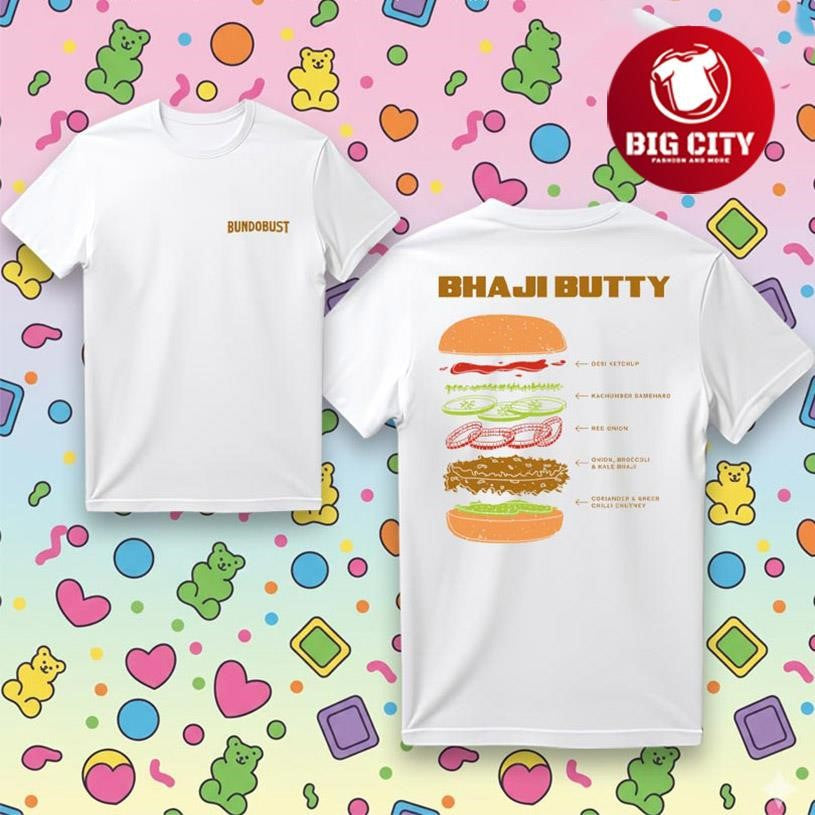 Bundobust Bhaji Butty Two Sided Shirt Unisex T-shirt, Sweatshirt, Hoodie, Long Sleeve Tee - T-Shirt, Sweatshirt, Hoodie