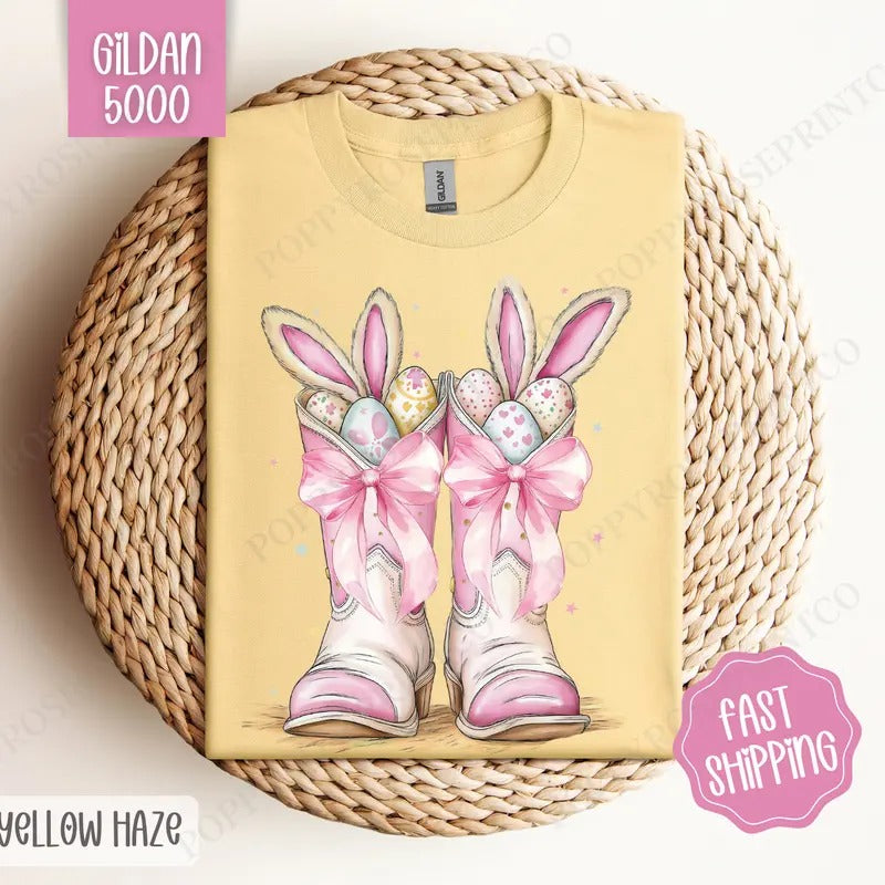Bunny Boots Shirt Gildan Cute Easter Bunny Plus Sizes Her T-Shirts, Hoodie, Sweatshirt - T-Shirt, Sweatshirt, Hoodie