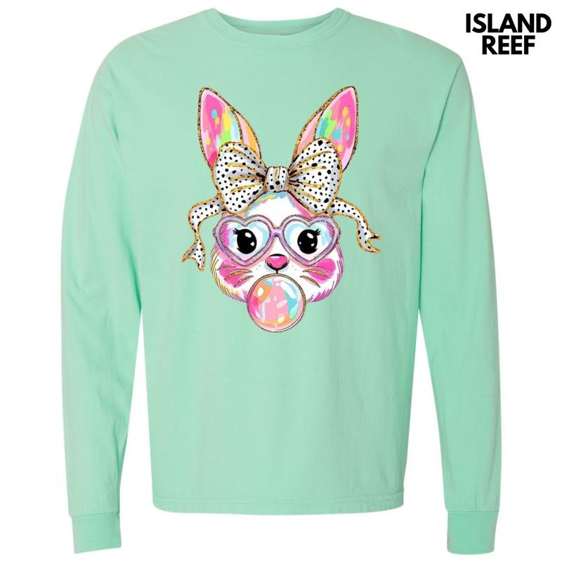 Bunny Coquette Brushstroke Long Sleeve Comfort Colors 'NLB' T-Shirts, Hoodie, Sweatshirt - T-Shirt, Sweatshirt, Hoodie