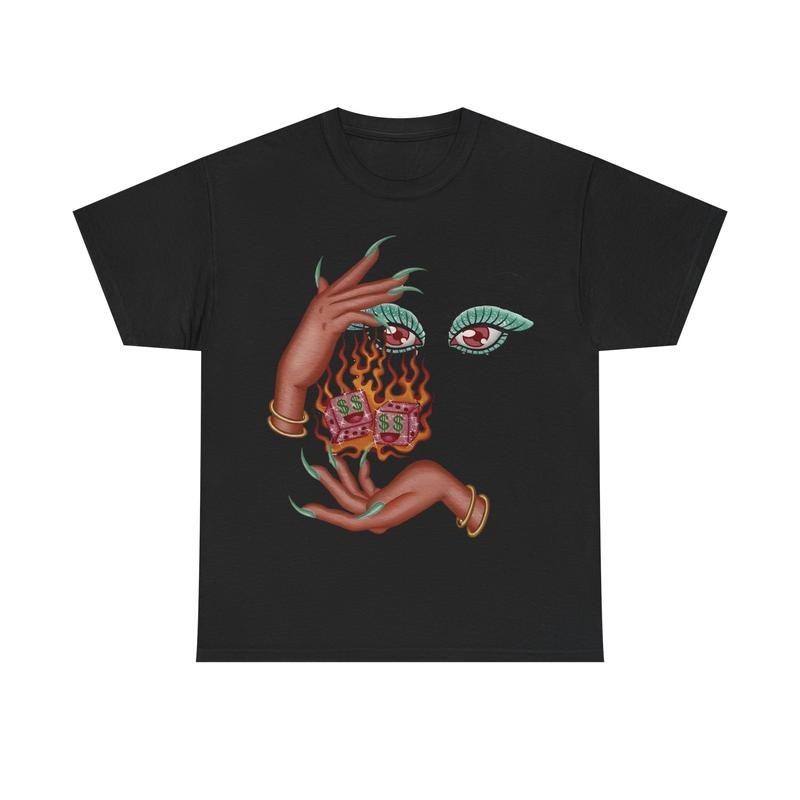Burning Dice Surreal Art Shirt Streetwear Retro 2000s T-Shirts, Hoodie, Sweatshirt - T-Shirt, Sweatshirt, Hoodie