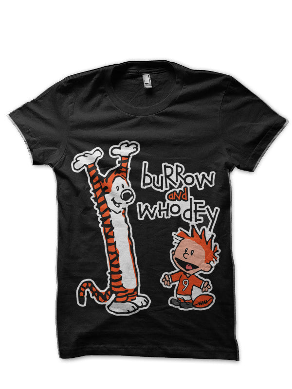 Burrow & Who Dey Black T-Shirts, Hoodie, Sweatshirt - T-Shirt, Sweatshirt, Hoodie