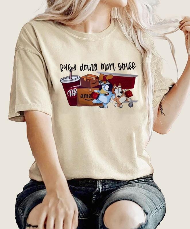 Busy Doing Mom Stuff Bluey Bluey Bingo Cartoon Mama Couple Pepper Shirt T-Shirts, Hoodie, Sweatshirt - T-Shirt, Sweatshirt, Hoodie