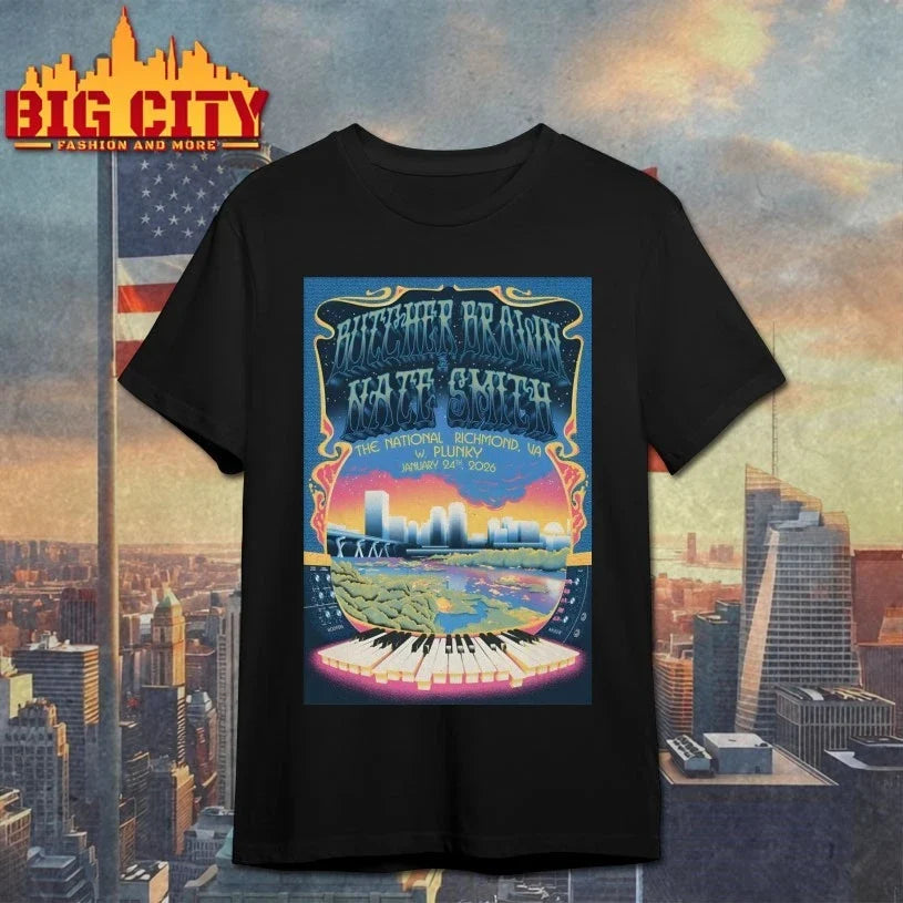 Butcher Brown And Nate Smith Event Richmond On Jan 24 2026 Poster shirt Unisex T-shirt, Sweatshirt, Hoodie, Long Sleeve Tee - T-Shirt, Sweatshirt, Hoodie