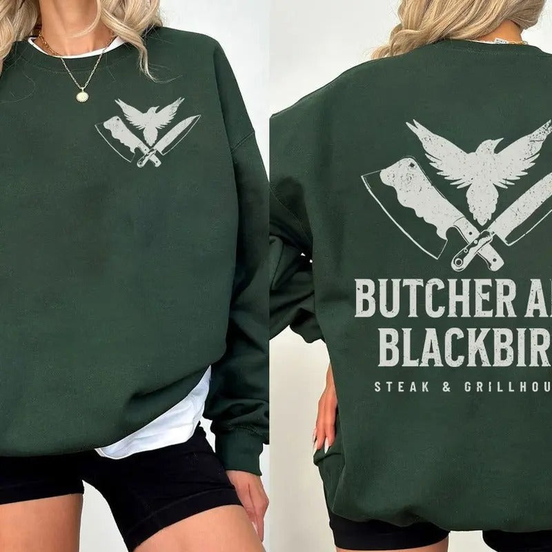 Butcher Blackbird Dark Romance Booktrovert Bookish Dark Academia Shirt Enemies Lovers Bookworm Soft Comfort Long Sleeves Fabric T-Shirts, Hoodie, Sweatshirt - T-Shirt, Sweatshirt, Hoodie
