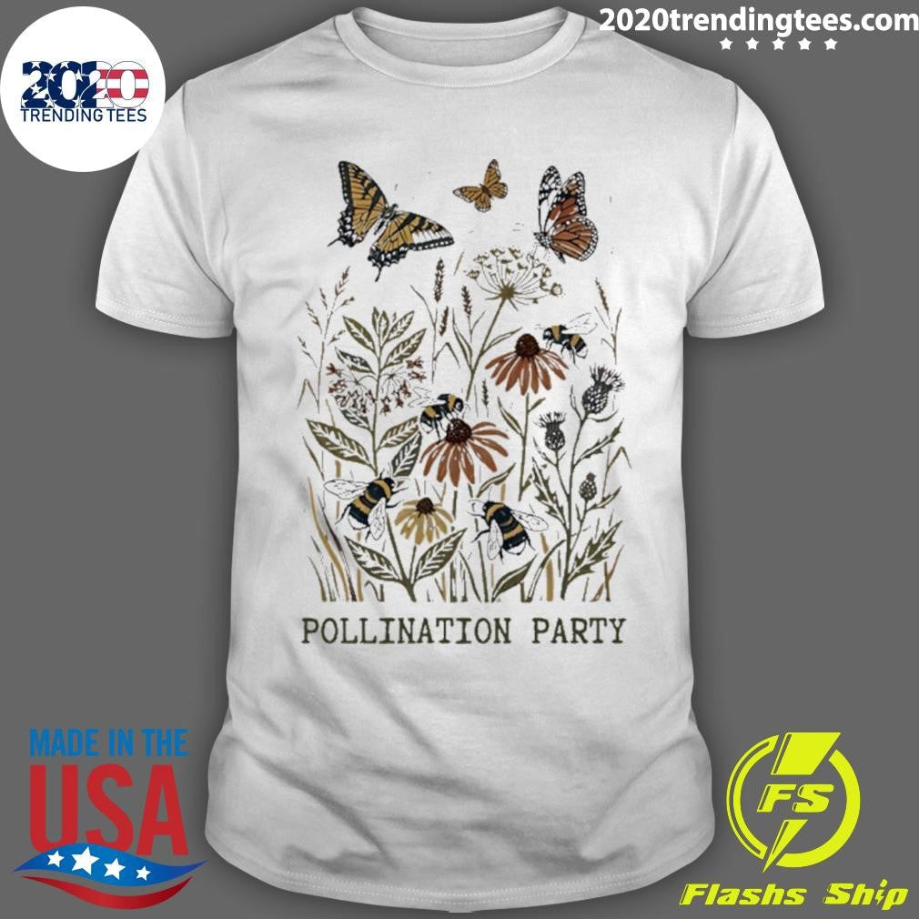 Butterfly And Bee Pollination Party Graphic Shirt Unisex T-shirt, Sweatshirt, Hoodie, Long Sleeve Tee - T-Shirt, Sweatshirt, Hoodie