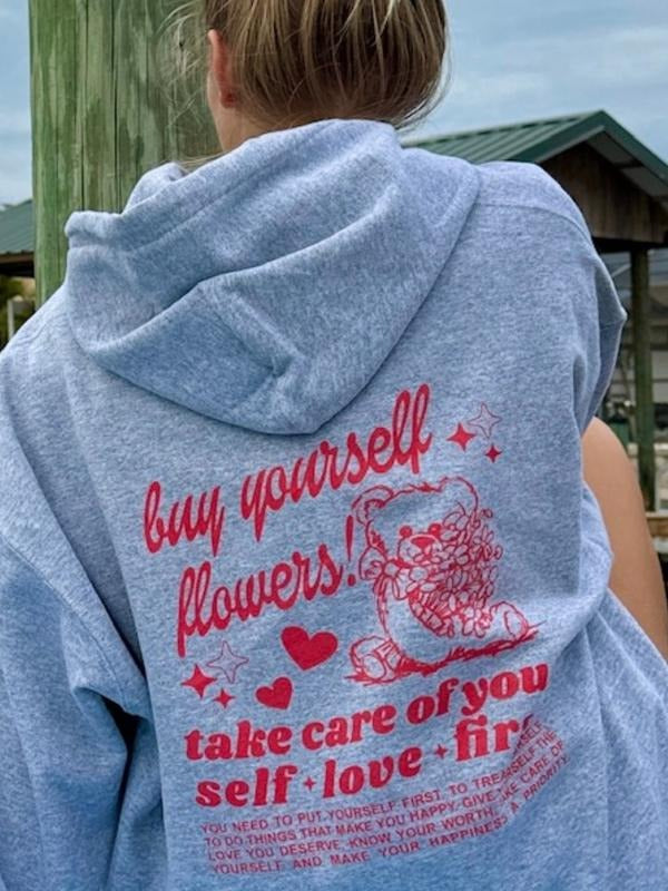 Buy Yourself Flowers Cotton Casual True Size Womenswear T-Shirts, Hoodie, Sweatshirt - T-Shirt, Sweatshirt, Hoodie