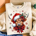 CChristmas Coquette Highland Cow Western 100% Cotton Fabric Classic T-Shirts, Hoodie, Sweatshirt - T-Shirt, Sweatshirt, Hoodie