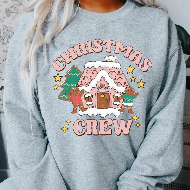 CREW GINGERBREAD HOUSE ( RUNS TRUE SIZE GO UP ONE SIZE CASUAL ) Womenswear T-Shirts, Hoodie, Sweatshirt - T-Shirt, Sweatshirt, Hoodie