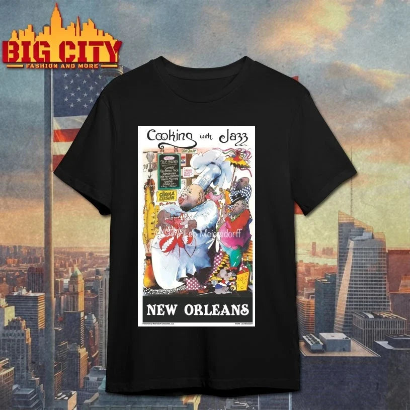 COOKING WITH JAZZ Poster shirt Unisex T-shirt, Sweatshirt, Hoodie, Long Sleeve Tee - T-Shirt, Sweatshirt, Hoodie