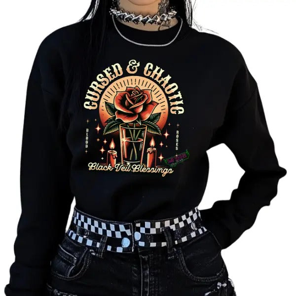 CURSED & CHAOTIC SHIRTS VINTAGE INSPIRED GOTH RETRO SKULL SKELETON T-Shirts, Hoodie, Sweatshirt - T-Shirt, Sweatshirt, Hoodie