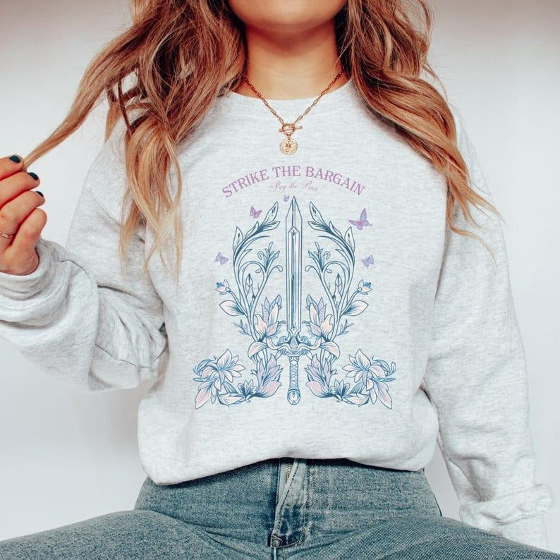 Callie Hart Quicksilver Floral Sword Fantasy Shirt Fans Bookish Casual Unique T-Shirts, Hoodie, Sweatshirt - T-Shirt, Sweatshirt, Hoodie