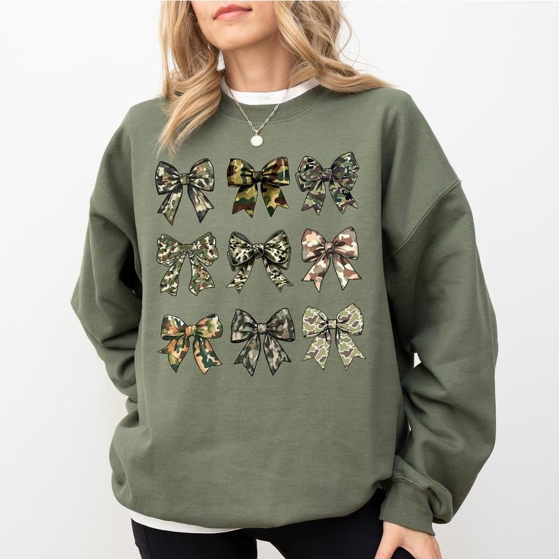 Camo Coquette Bows Hunting Camouflage Bows Hunter'S Wife Top Duck Hunt Cotton Fabric Classic Womenswear T-Shirts, Hoodie, Sweatshirt - T-Shirt, Sweatshirt, Hoodie