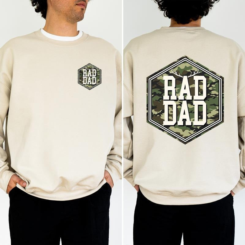 Camo Hunting Rad Dad 2 Sided Camouflage Daddy Cool Dad Club Dad Life Hunter Tops Dada Papa Classic Menswear T-Shirts, Hoodie, Sweatshirt - T-Shirt, Sweatshirt, Hoodie