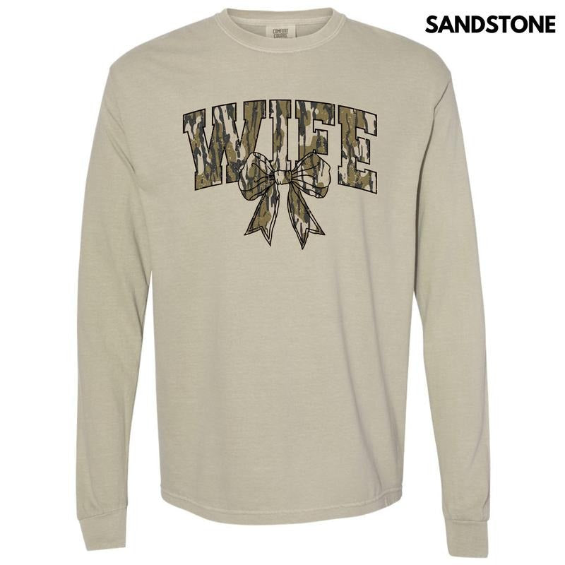 Camo Wife Coquette Long Sleeve Comfort Colors 'NLB' T-Shirts, Hoodie, Sweatshirt - T-Shirt, Sweatshirt, Hoodie