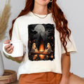 Camping Halloween Ghost Reading Book Shirt Halloween Costume Spooky Season Shirt Fall Halloween Party T-Shirts, Hoodie, Sweatshirt - T-Shirt, Sweatshirt, Hoodie