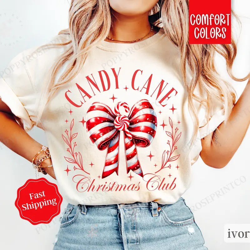 Candy Cane Club Shirt Comfort Colors Xmas T-Shirts, Hoodie, Sweatshirt - T-Shirt, Sweatshirt, Hoodie