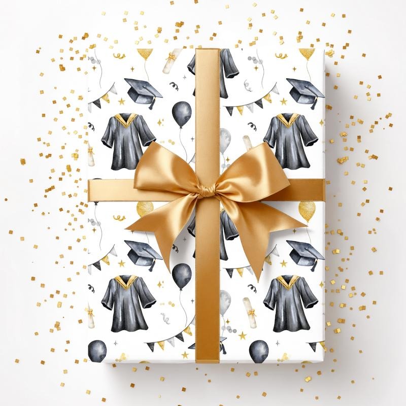 Cap & Gown Graduation Wrapping Paper T-Shirts, Hoodie, Sweatshirt - T-Shirt, Sweatshirt, Hoodie
