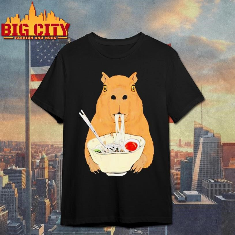 Capybara eat Ramen Japanese shirt Unisex T-shirt, Sweatshirt, Hoodie, Long Sleeve Tee - T-Shirt, Sweatshirt, Hoodie