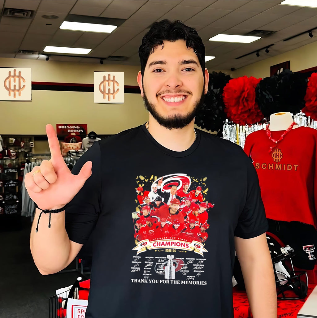 Carolina Hurricanes 2026 Stanley Cup Champs thank you for memories signature shirt Unisex T-shirt, Sweatshirt, Hoodie, Long Sleeve Tee - T-Shirt, Sweatshirt, Hoodie