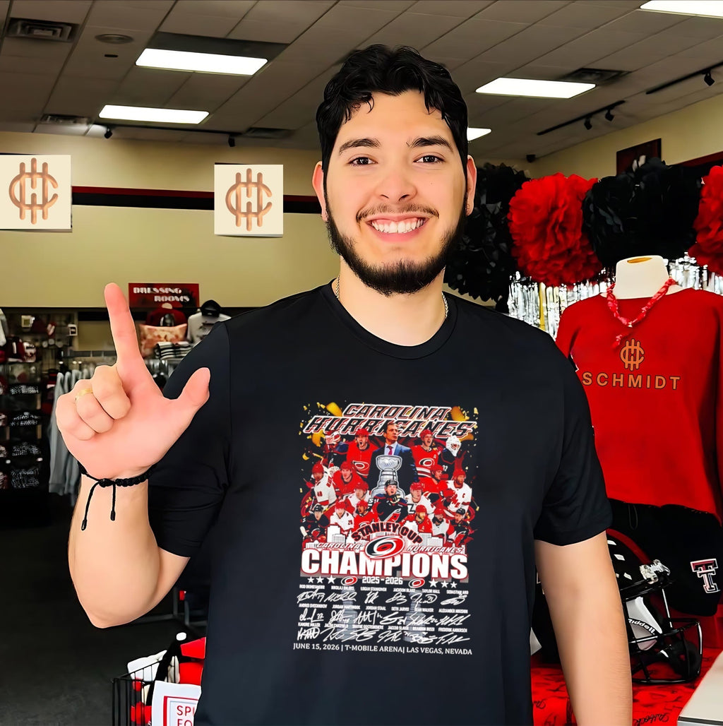 Carolina Hurricanes hockey 2025 2026 Stanley Cup Champions signature graphic shirt Unisex T-shirt, Sweatshirt, Hoodie, Long Sleeve Tee - T-Shirt, Sweatshirt, Hoodie