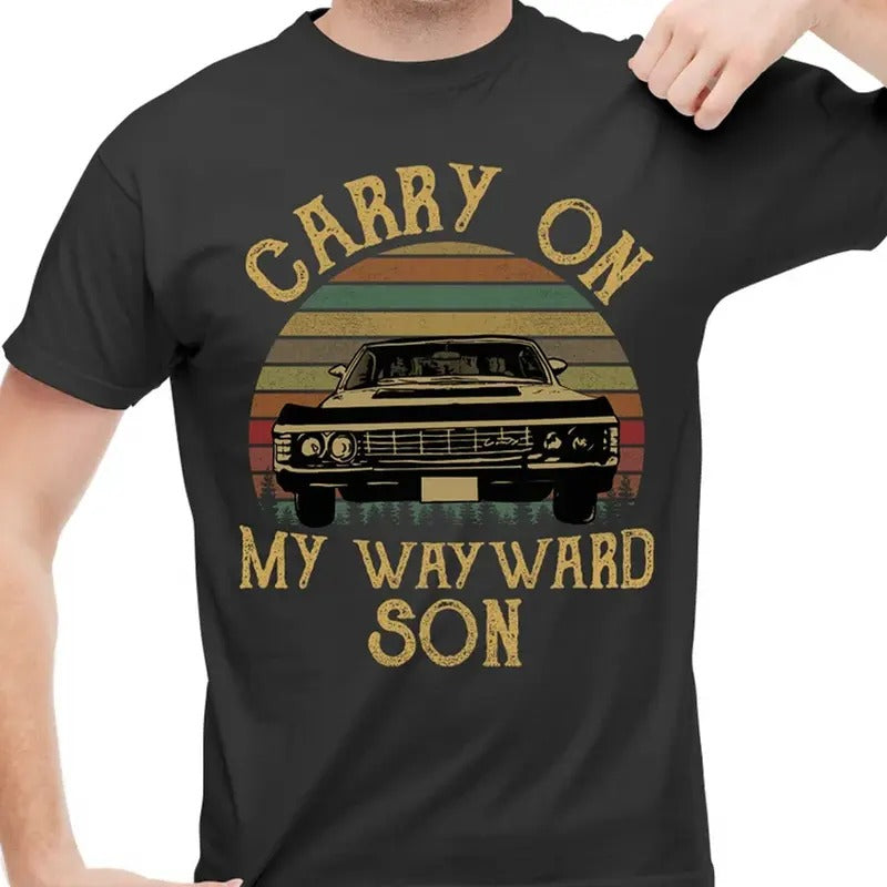 Carry My Wayward Son Sunset Vintage Shirt Supernatural Vintage Woman Man T-Shirts, Hoodie, Sweatshirt - T-Shirt, Sweatshirt, Hoodie