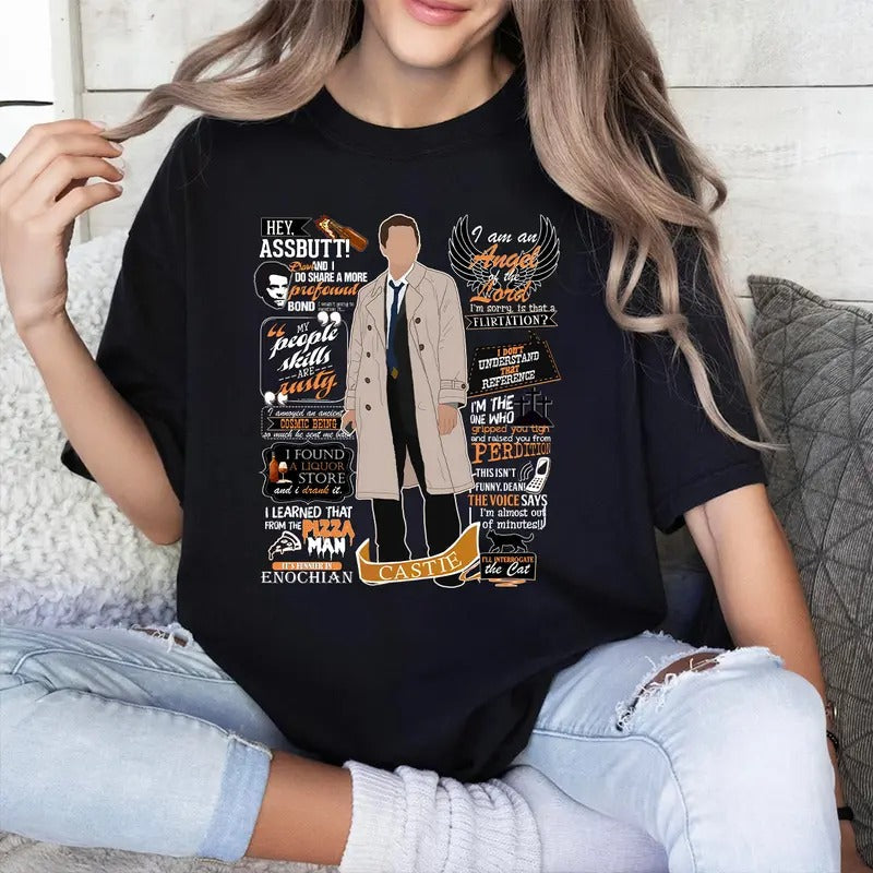 Castiel Supernatural Shirt Supernatural Fans Cotton Full Colors Full Sizes T-Shirts, Hoodie, Sweatshirt - T-Shirt, Sweatshirt, Hoodie