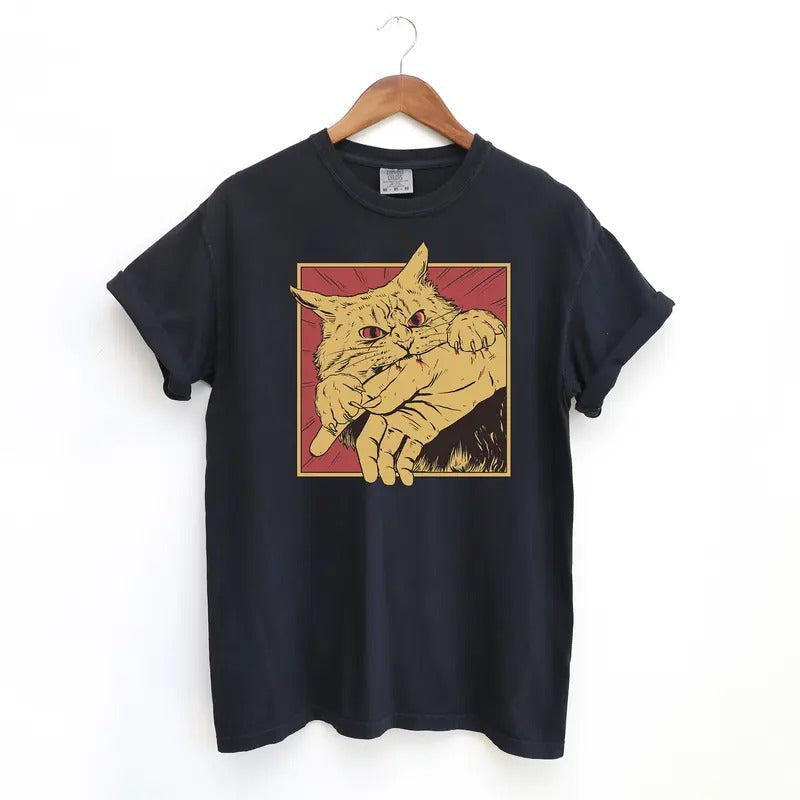 Cat Bite Anime Comfort Colors Kitty Shirt Funny Meme Shirt Fit Top T-Shirts, Hoodie, Sweatshirt - T-Shirt, Sweatshirt, Hoodie