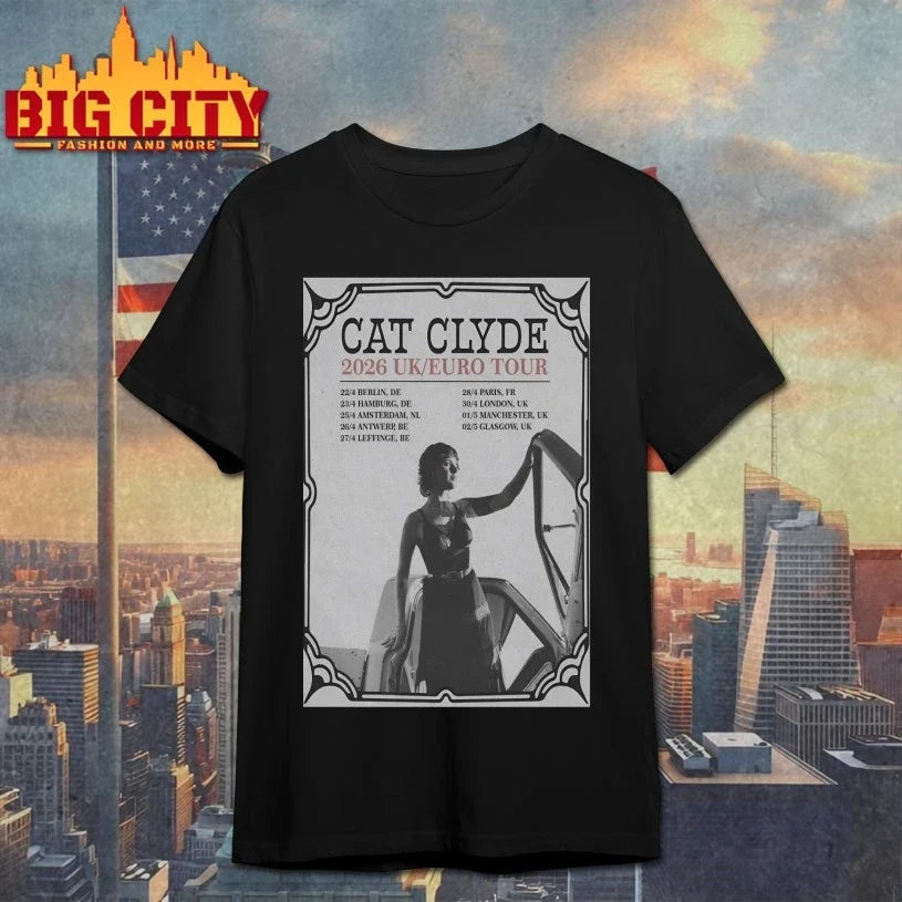 Cat Clyde UK-EU Tour 2026 Poster shirt Unisex T-shirt, Sweatshirt, Hoodie, Long Sleeve Tee - T-Shirt, Sweatshirt, Hoodie