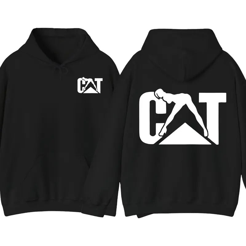 Cat Woman Classic Fabric Hooded Lady Cat Shirt Menswear Tops Casual Long Sleeve T-Shirts, Hoodie, Sweatshirt - T-Shirt, Sweatshirt, Hoodie