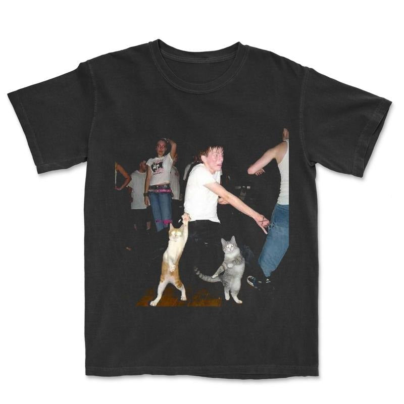 Cat Dance Music Funyn Cat Love Vintage Cute Cat Shirt Streetwear Top Womenswear Cotton T-Shirts, Hoodie, Sweatshirt - T-Shirt, Sweatshirt, Hoodie