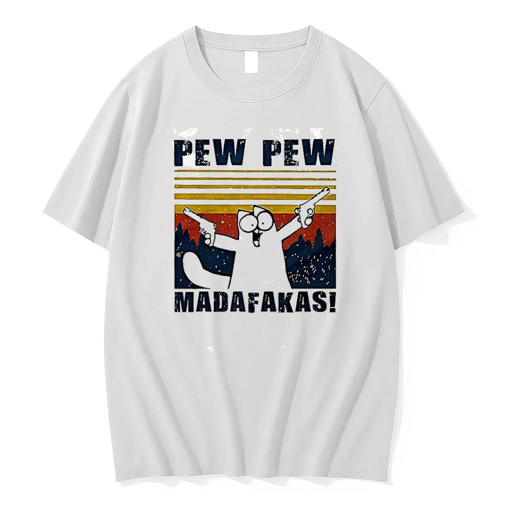 Cat Pew Pew Madafakas Vintage Tshirts Sweater Unisex T-shirt, Sweatshirt, Hoodie, Long Sleeve Tee - T-Shirt, Sweatshirt, Hoodie