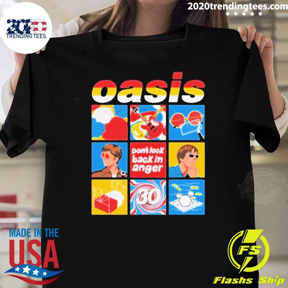 Celebrate 30 years of the iconic anthem Dont Look Back In Anger Oasis Shirt Unisex T-shirt, Sweatshirt, Hoodie, Long Sleeve Tee - T-Shirt, Sweatshirt, Hoodie