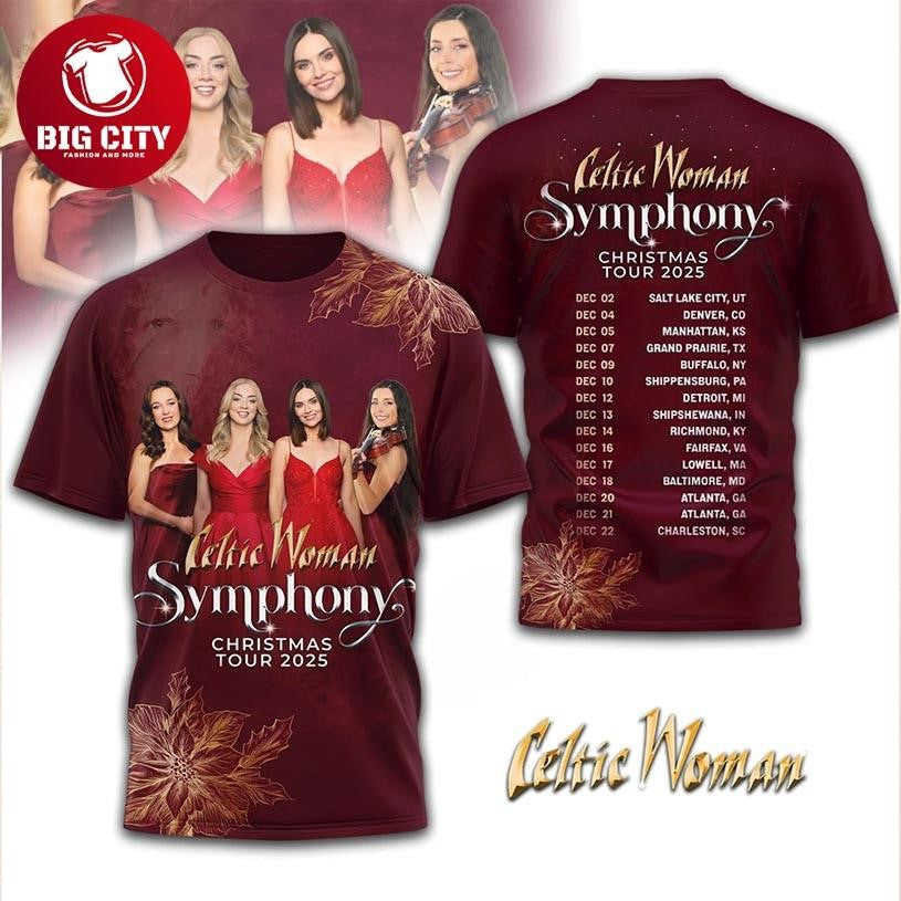 Celtic Woman Symphony Christmas Tour 2025 Two Sided Shirt Unisex T-shirt, Sweatshirt, Hoodie, Long Sleeve Tee - T-Shirt, Sweatshirt, Hoodie