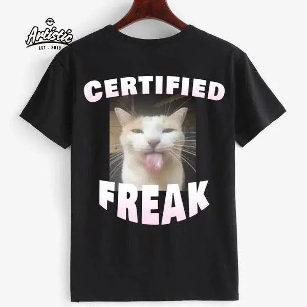 Certified Freak Shirt Cat Meme Offensive Memes Shirt Cat Meme Goofy Ahh Edging Casual Menswear Shirt Top Royal Blue Smooth T-Shirts, Hoodie, Sweatshirt - T-Shirt, Sweatshirt, Hoodie