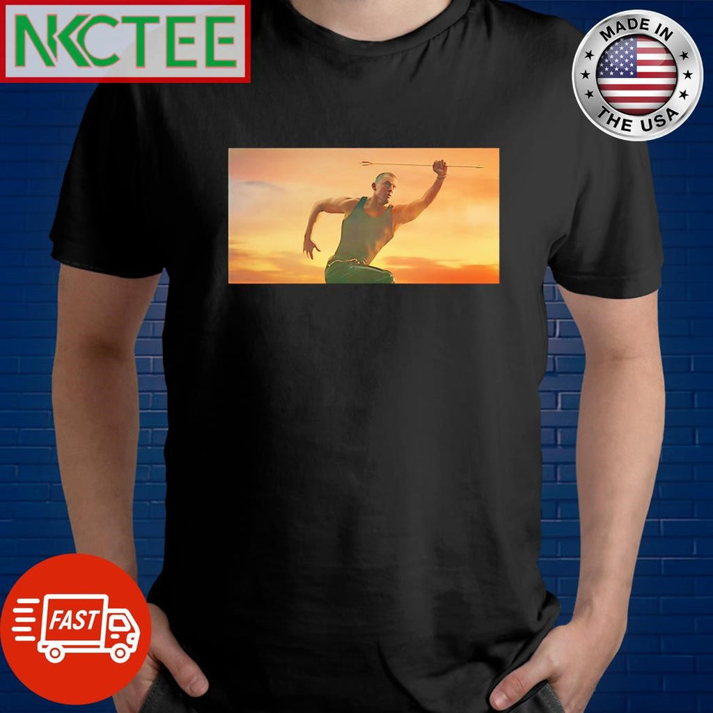 Channing Tatum catches an arrow mid air in a muscle shirt Unisex T-shirt, Sweatshirt, Hoodie, Long Sleeve Tee - T-Shirt, Sweatshirt, Hoodie