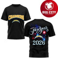 Chargers Happy New Year 2026 Two Sided Shirt Unisex T-shirt, Sweatshirt, Hoodie, Long Sleeve Tee - T-Shirt, Sweatshirt, Hoodie