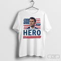 Charlie Kirk American Hero Patriotic Flag Unisex T-shirt, Sweatshirt, Hoodie, Long Sleeve Tee - T-Shirt, Sweatshirt, Hoodie