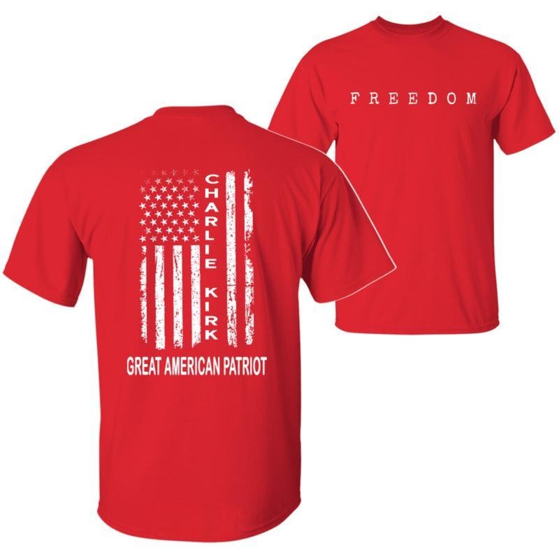 Charlie Kirk Freedom True American Patriot US Flag Red October 14th As Charles James Kirk Day Charlie Kirk Shirt Cotton Menswear Womenswear T-Shirts, Hoodie, Sweatshirt - T-Shirt, Sweatshirt, Hoodie