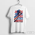 Charlie Kirk Justice American Flag Fist Unisex T-shirt, Sweatshirt, Hoodie, Long Sleeve Tee - T-Shirt, Sweatshirt, Hoodie