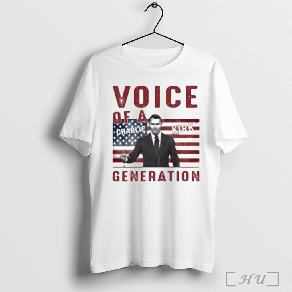 Charlie Kirk Voice Of A Generation Patriotic T Shirt Unisex T-shirt, Sweatshirt, Hoodie, Long Sleeve Tee - T-Shirt, Sweatshirt, Hoodie