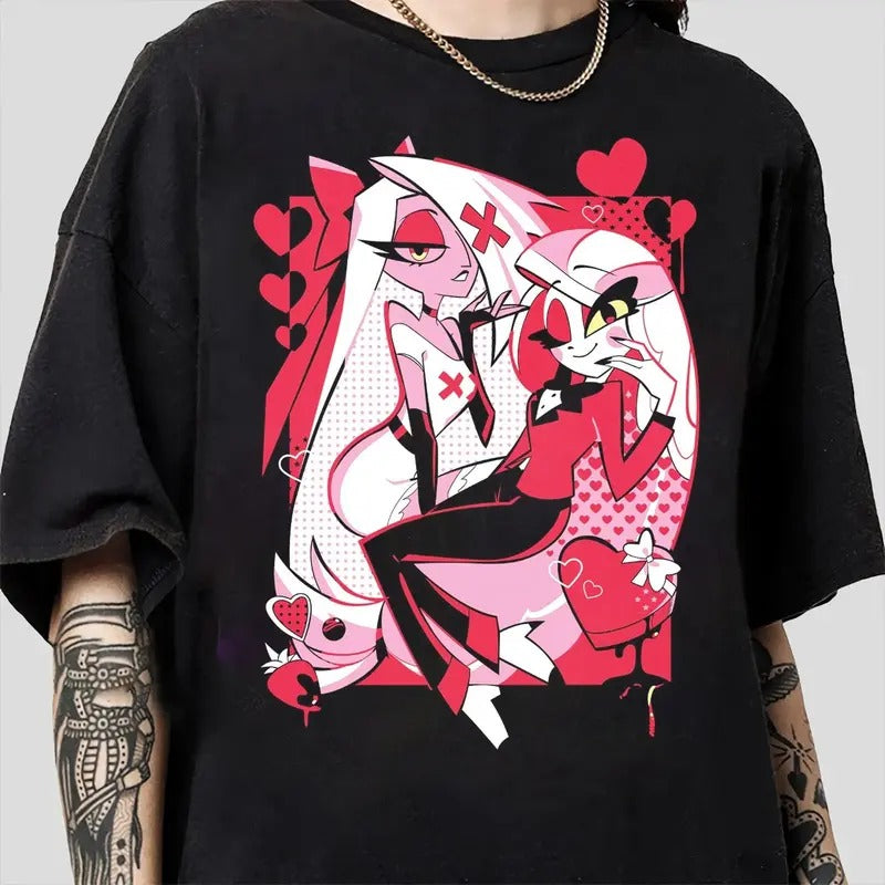 Charlie X Vaggie Hazbin Hotel Characters Hazbin Hotel Cartoon Fan Helluva Boss 1 T-Shirts, Hoodie, Sweatshirt - T-Shirt, Sweatshirt, Hoodie