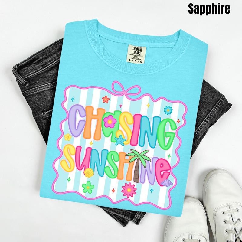 Chasing Sunshine Neon Stripe Comfort Colors 'NLB' T-Shirts, Hoodie, Sweatshirt - T-Shirt, Sweatshirt, Hoodie