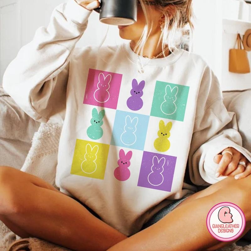 Checked Bunny Coquette Retro Bunny Bunny Easter Retro Easter Happy Easter T-Shirts, Hoodie, Sweatshirt - T-Shirt, Sweatshirt, Hoodie
