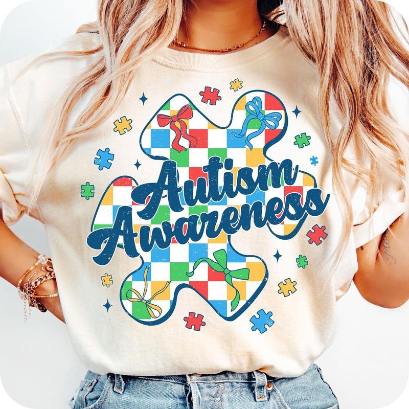 Checkered Autism Coquette T Shirt Autism Awareness T Shirt Autism T Shirt Autism Coquette Bow Neurodiversity Autism Mama Comfort Colors T Shirt T-Shirts, Hoodie, Sweatshirt - T-Shirt, Sweatshirt, Hoodie