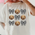 Checkered Bows & Goldendoodle Shirt ~ Relaxed Fit Printed USA Womenswear Casual Comfort Cotton T-Shirts, Hoodie, Sweatshirt - T-Shirt, Sweatshirt, Hoodie