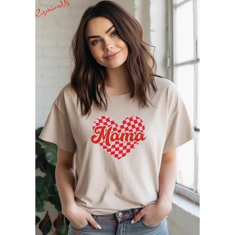 Checkered Mama Heart Shirt Mama Shirt Mom Life Shirt Mom Shirt Shirt Rm 289 T-Shirts, Hoodie, Sweatshirt - T-Shirt, Sweatshirt, Hoodie