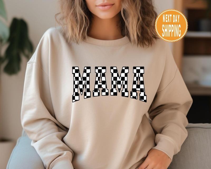 Checkered Mama Mom Retro Mom Vintage Checkered Mama Varsity Mom T-Shirts, Hoodie, Sweatshirt - T-Shirt, Sweatshirt, Hoodie