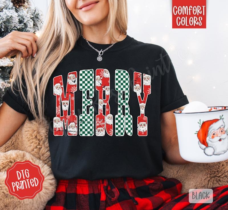 Checkered Merry Comfort Colors T-Shirts, Hoodie, Sweatshirt - T-Shirt, Sweatshirt, Hoodie