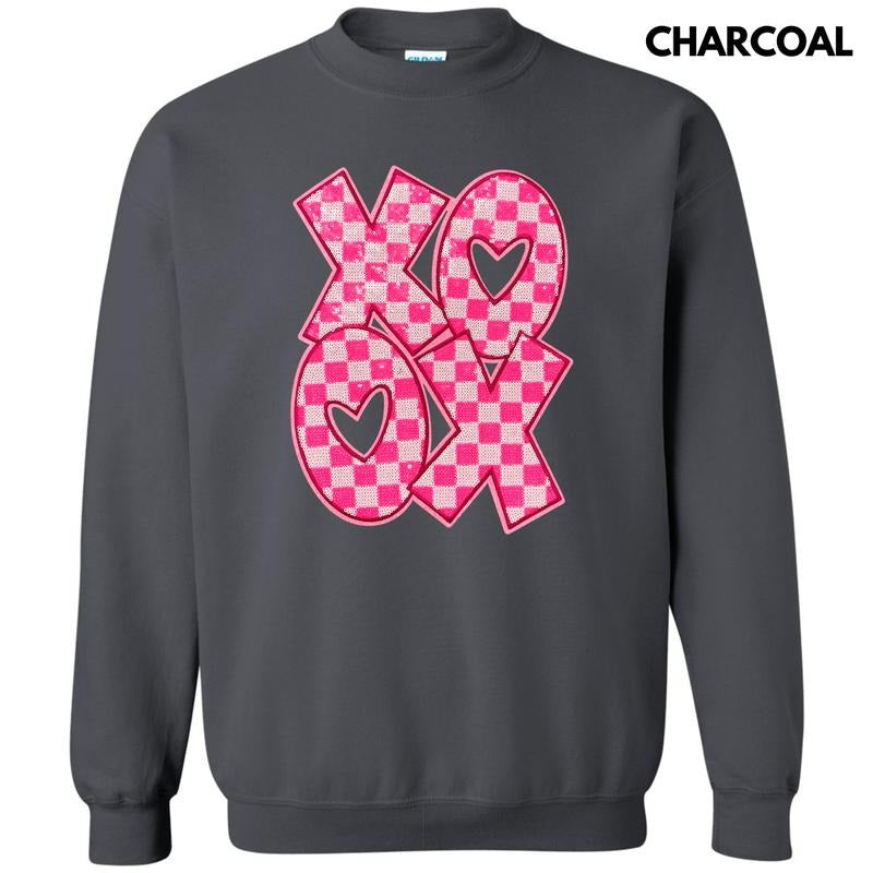 Checkered XOXO Sequin Patch T-Shirts, Hoodie, Sweatshirt - T-Shirt, Sweatshirt, Hoodie